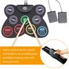 Roll Drum Pedal Controller Roll Up Drum Practice Pad USB with Drum Sticks Touch Sensitivity Great Holiday Birthday Gift for Kids