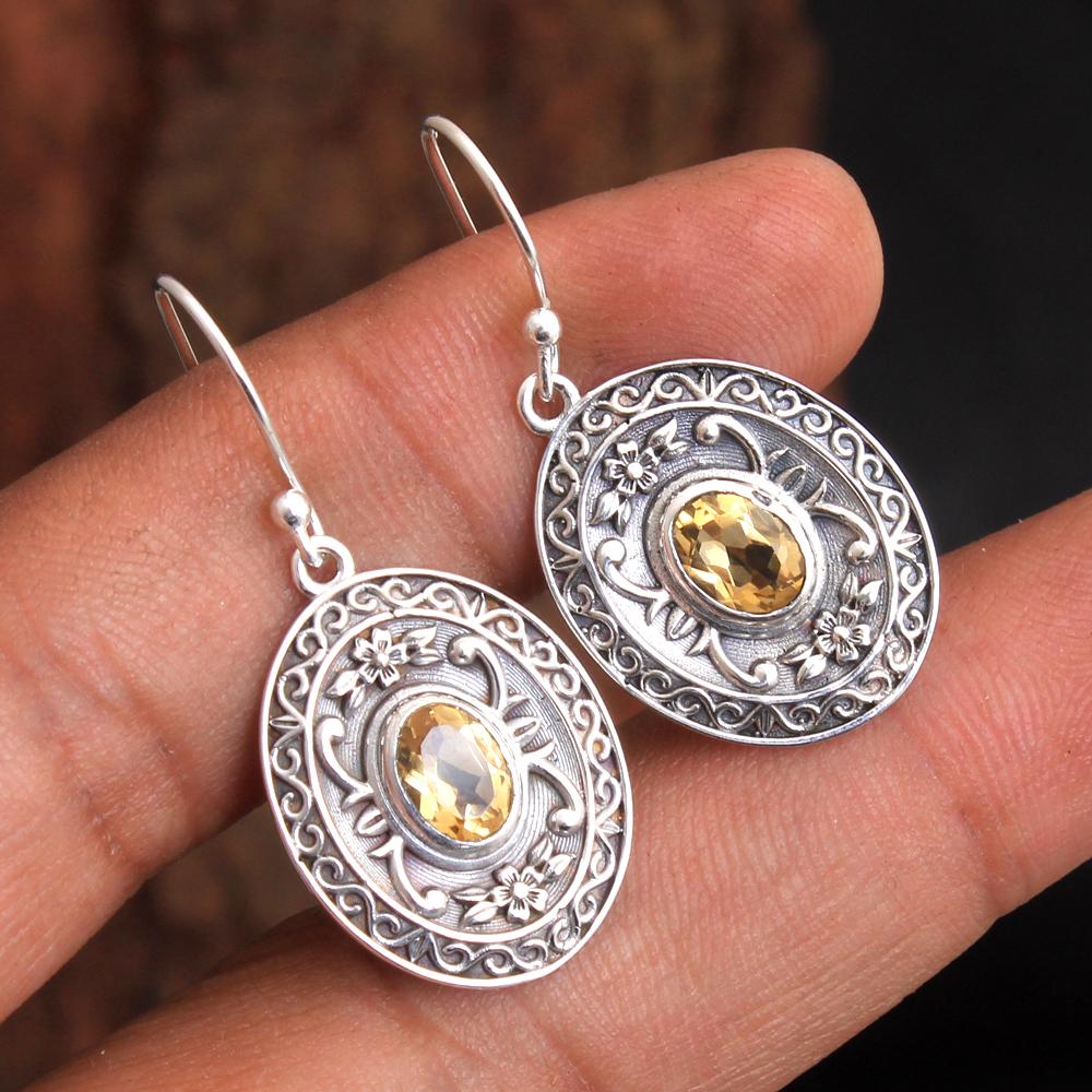 Серебряная серьга с голубым топазом, Ювелирное изделие ручной работы из стерлингового серебра 925 пробы, Подарок для мамы, Заметное украшение, Женская серьга