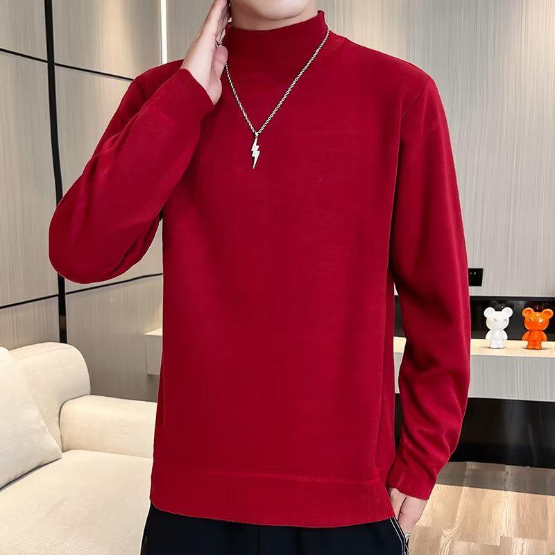 2023 Осень/Зима Водолазка в корейском стиле Трендовый трикотажный пуловер свитер с полувысоким воротом