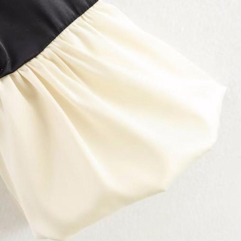 Kaslead New Arrival Women's Fashion Style Fashion Colorblock Long Sleeves Short Top Skirt Outfit