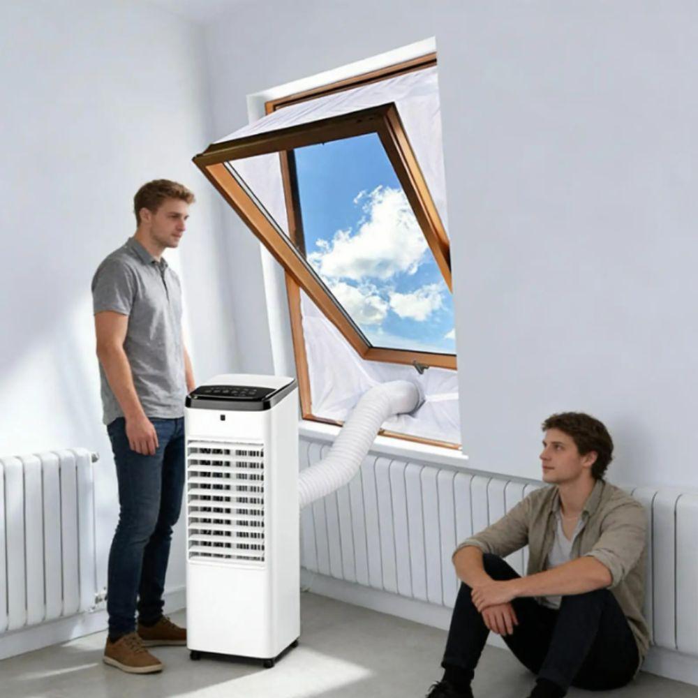 Long Lasting Use Portable Air Conditioner Silver Finished Polyester Window Seal Cooling Season