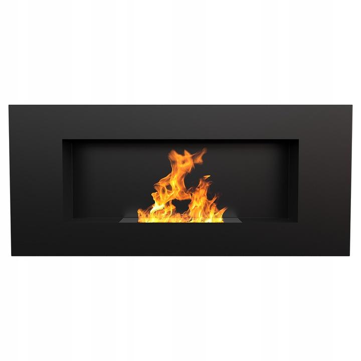 Wall Mounted Bioethanol Fireplace DELTA2 TÜV Black Set