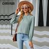 Spring and Autumn Women's Blouse Lantern Sleeve Loose Pleated Long Sleeve Top