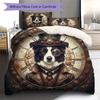 VaporwavePuppy Pattern Bedding Quilt Set Quilt Cover Pillowcase Home Decoration Birthday Gift (1 * duvet cover + 2 * pillowcase, without core)
