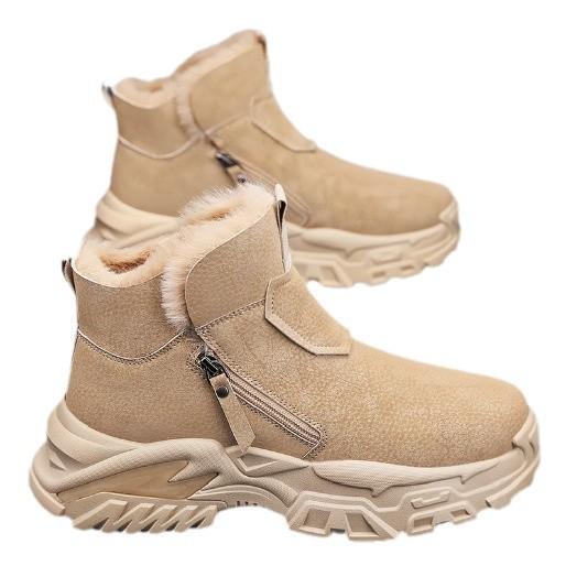 Snow Boots Men's Shoes Winter High-top Warm Piled Thickened Cotton Shoes Outdoor Mountaineering Waterproof and Non-slip Tooling Martin Boots