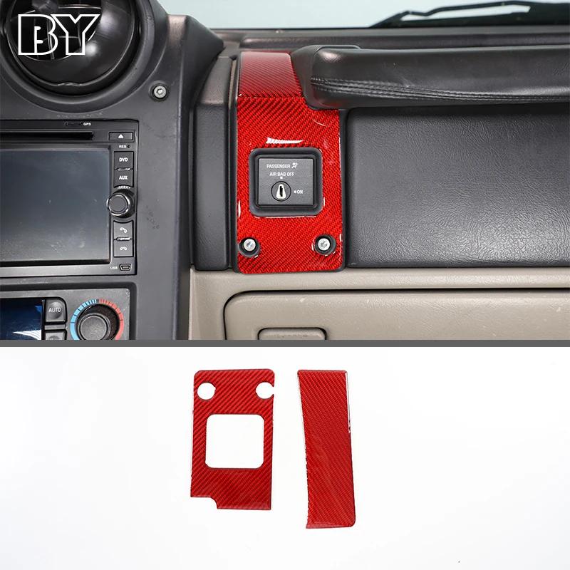 Soft Carbon Fiber Red Car Interior Decoration Cover Stickers Trim Fit For Hummer H2 2003-2007 Car Accessories Parts