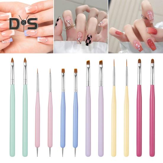 Набор кистей для дизайна ногтей Набор кистей для рисования на ногтях для геля, акрила, детализации, точек, эргономичные ручки, инструмент для нанесения точек на ногти для начинающих и профессионалов