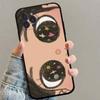 Кавайная Милая Черная Большие Глаза Крутая Чехол для Телефона Для iPhone 17 16 15 14 13 12 11 Pro Max Plus Mini Мягкий Силикон Черный Ударопрочный ТПУ