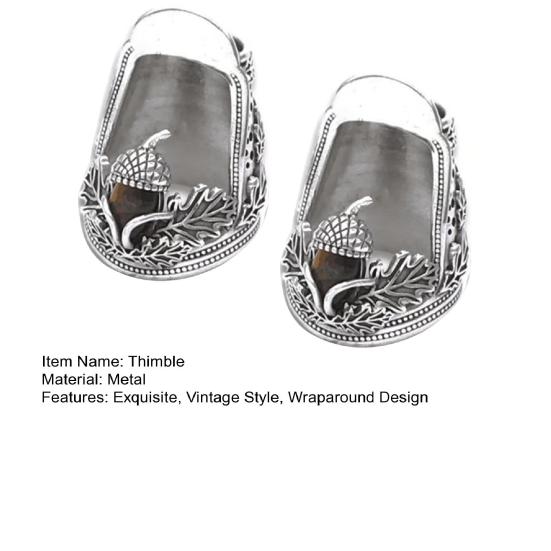 Open Nail Thimble for Hand Sewing Quilting Vintage Metal Thimble Wraparound Design Finger Protector for Knitting Needlework DIY Tools