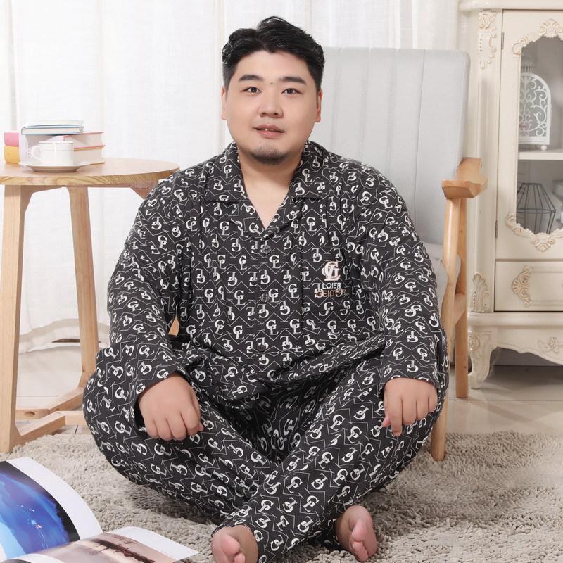 Meijiyunqiu Мужская пижама больших размеров из хлопка в полоску