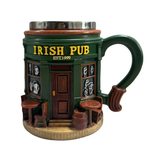 Ирландский Паб Кружка для Пива Керамическая Кофейная Кружка с Рельефным Классическим Дизайном Бара 300 мл Рельефная Кружка для Чая Подарок для Любителей Пива