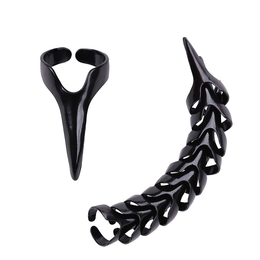10 шт./компл., аксессуары для кос, инструменты для выбора волос в стиле ретро-панк, аксессуары для волос, готические кольца для ногтей с шипами для плетения волос