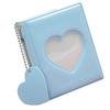Pockets Photo Album Hollow Heart Cover DIY Making 3in Single Compartment PVC Pure Color Simple Style Picture Book Blue