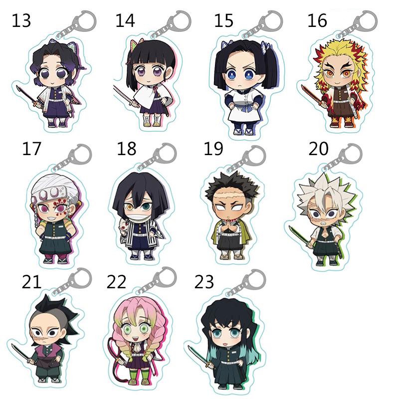 23Styles Decoration Acrylic Keychain Kimetsu No Yaiba Cute Kawaii Demon Slayer Anime Keyring Gifts
