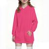 Children's Fashion Solid Color Long Sleeved Hooded Sweatshirt Girls' Mid Length Hoodie Top