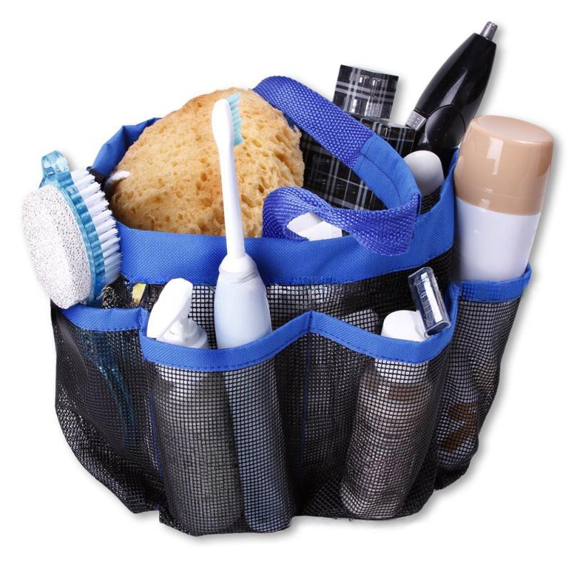 Подвесная сетчатая душевая кабина, переносная сумка-тоут для душа с 8 карманами, большая вместимость, быстросохнущий душ