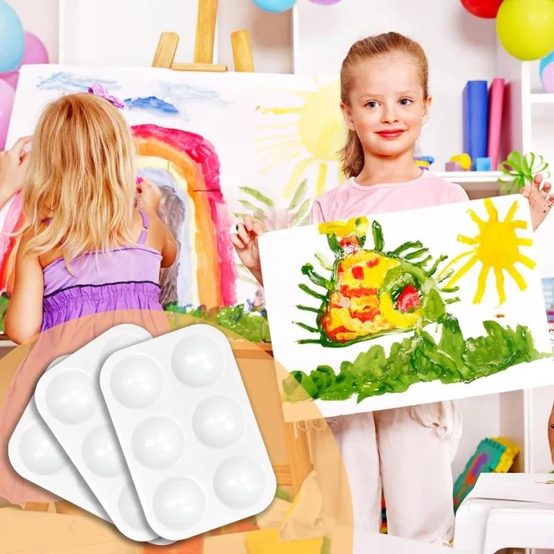 100PCS Plastic Paint Pallets for Kids or Students Watercolor Palette Painting Tray for DIY Craft and Art Painting.