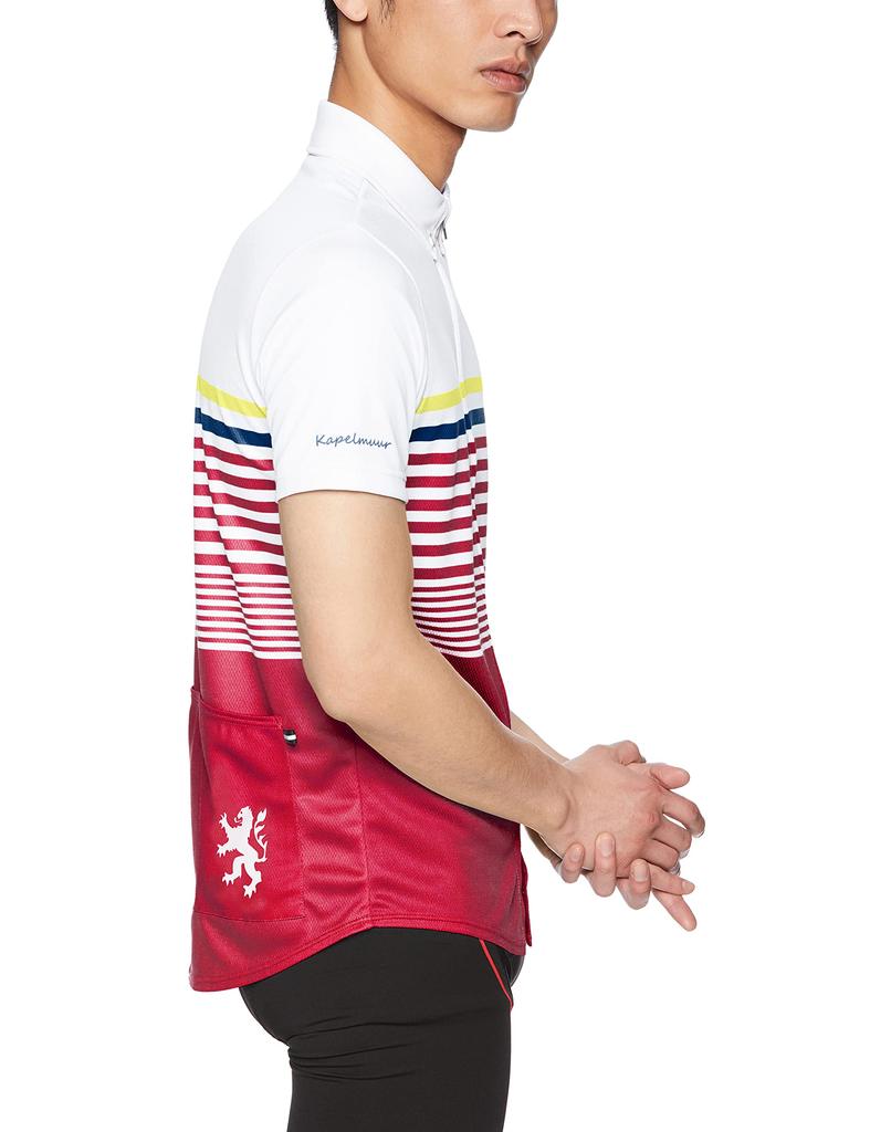 Kapelmuur Cycling Short Sleeve Jersey Marine Size S to Japanese size Shirt, Stripe, Red, kphs145, Men's/Women's, (equivalent S)