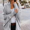 Winter Fall Women Fashion Bat Sleeve Loose Solid Knitted Cardigan Coat