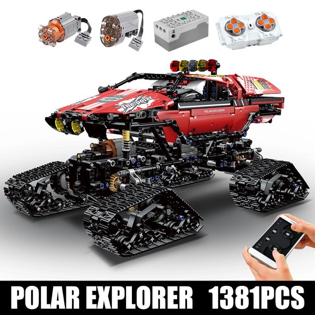 MOLD KING Технический внедорожник, электромобиль Polar Exploer, модель автомобиля, гусеничный грузовик MOC, кирпичи, игрушки для детей, рождественские подарки