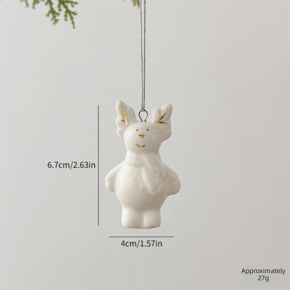 Home Decor Christmas Tree Charms Ceramic Mini Elk Pendant Penguin Christmas Pendant Party Supplies