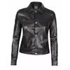 Handmade Lambskin Genuine Party Shirt Leather Women's Stylish Soft Black Casual