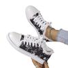 Floral Skull Canvas Shoes 2024 Women Large Size Flat Sneakers Female Lace-up Sports Shoes Casual Vulcanized Shoes Femme Zapatos