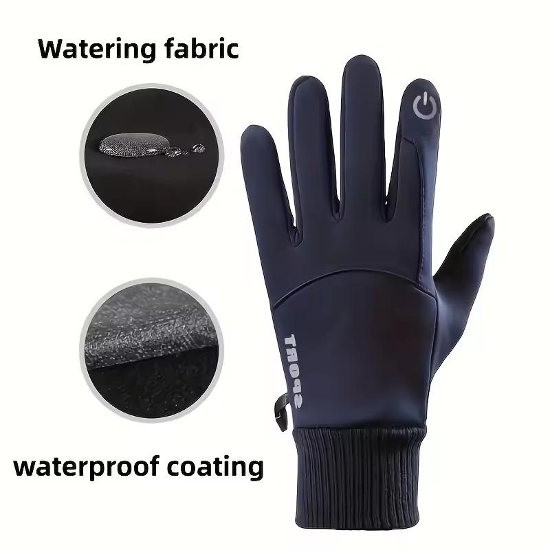 Winter Cycling Gloves Windproof Thicken Fleece Thermal Full Finger Ski Gloves Waterproof Touchscreen Motocycle Driving Gloves