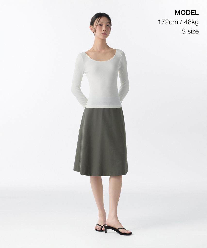 Musinsa Standard Woman Women'S Flare Midi Skirt [Light Khaki]