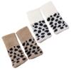 Leopard Print Fingerless Gloves Women Fuzzy Warm Mittens with Thumb Hole Winter Fluffy Gloves for Girls Typing Writing Texting