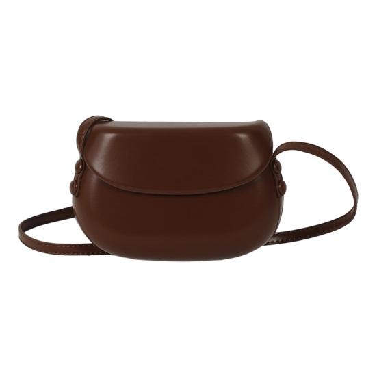 Women Crossbody Bag Smooth Faux Leather Waterproof Solid Color Adjustable Shoulder Strap Lightweight Portable Small Magnet Closure Lady Handbag KTY