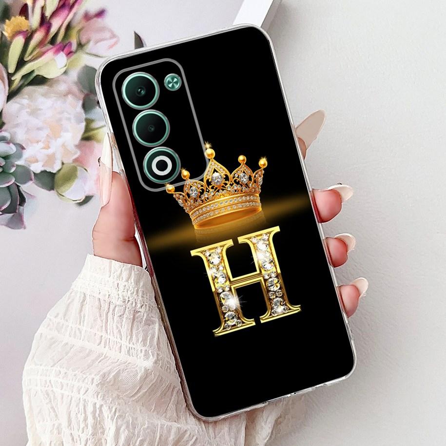 Чехол для OPPO A5 5G 2025 CPH2735 Обложка Роскошная Корона Инициалы Мягкий Прозрачный Силиконовый Задний Чехол Для Чехла Телефона OPPOA5 5G 2025