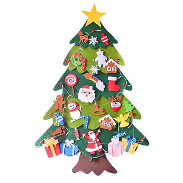 Рождественская елка из фетра своими руками, рождественские украшения для дома, украшение для рождественской елки с гирляндой, рождественские подарки, Новый год Navidad