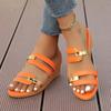 Fashion Comfortable Women's Contrast Color Wedge Sandals Casual Open Toe Summer Shoes Women Lightweight Non Slip Beach Sandalias Mujer