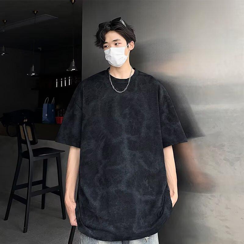 Футболка с коротким рукавом, мужская модная брендовая летняя свободная футболка с коротким рукавом 2025 года, новинка в Интернете, модная простая принтованная футболка
