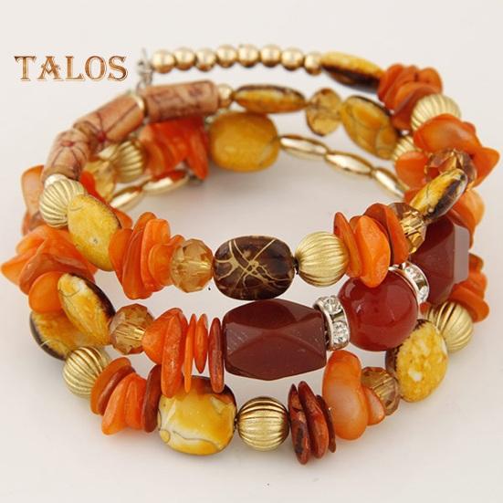 Unisex Bracelet Alloy Irregular Shape Stones Multi-layered Stacking Retro Ethnic Bohemian Faux Turquoise Faux Agate Adjustable Elastic Cord Wrist