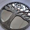 60.96 Cm Wall Hanging Mirror Frame Tree Design for Home Decor Wooden Mirror Panel