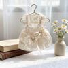 Summer Dog Lace Dress Thin Breathable Cute Embroidered Dog Dress White Mesh Cat and Dog Clothes Small Dog Dress Pet Supplies