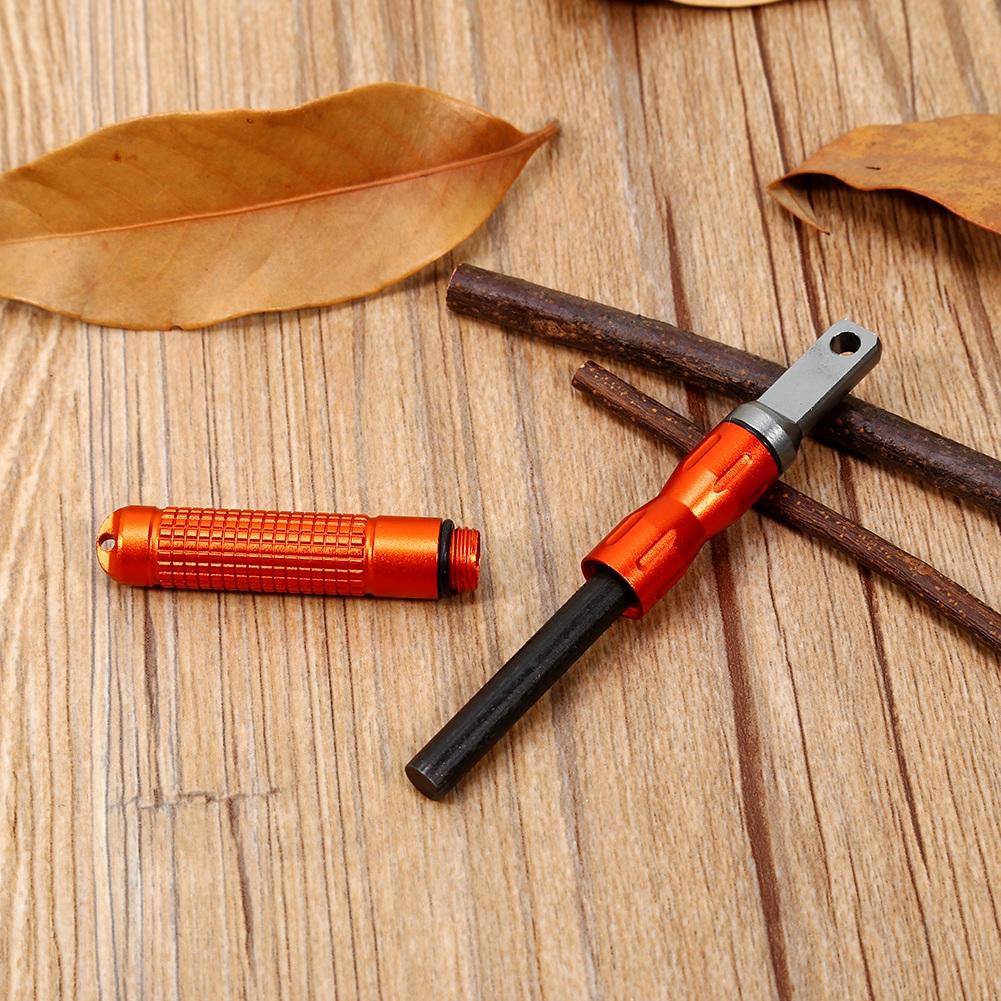 Открытый лагерь выживания EDC сплав водонепроницаемый магниевый кремень CNC снаряжение карман (оранжевый)