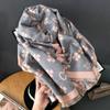 2024 New Four Leaf Clover Double-sided Printed Retro Scarf for Women In Winter, Imitating Cashmere Fashion Thick and Warm Shawl Scarf