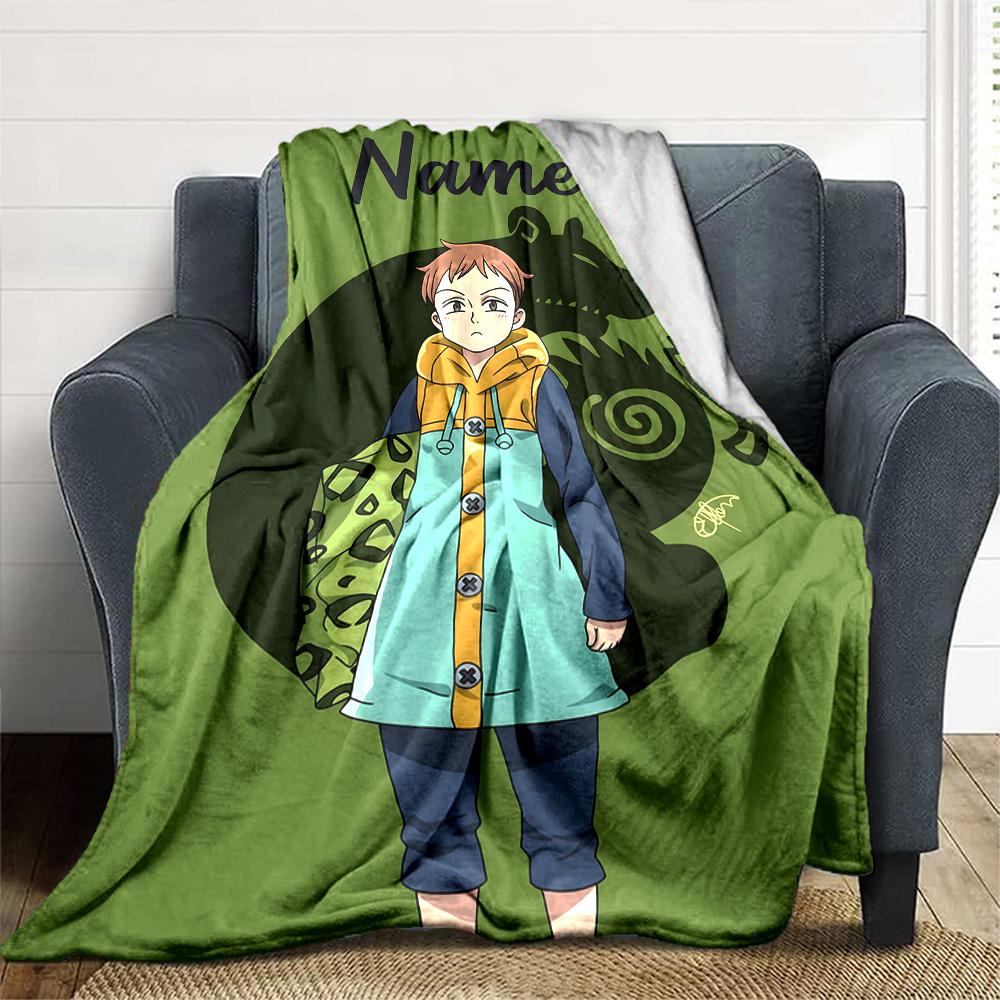 Customizable Seven Deadly Sins3 Throw Blanket – Personalized Name, All-Season Cozy Snug Blanket, Machine Washable, Personalized Blanket