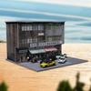 1/64 Diorama Building Diecast Car Parking Lot Display with Light Hong Street Scene