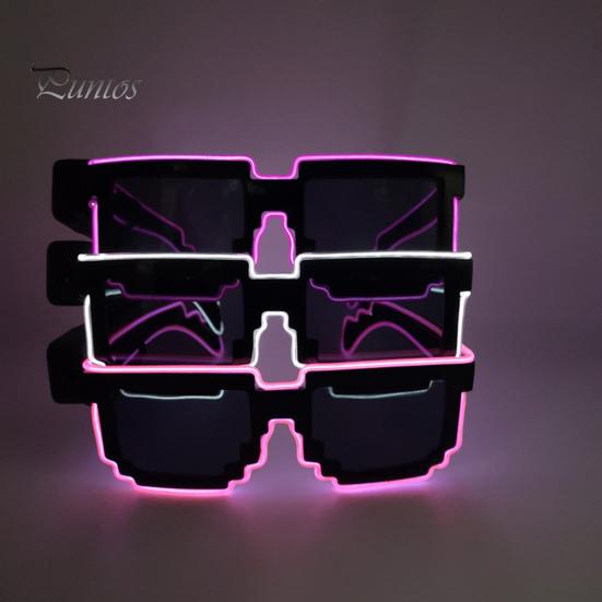 1 пара светящихся очков Солнцезащитные очки со светодиодной подсветкой Беспроводная громкая связь для танцев 4-режимная функция привода Очки для вечеринок Хэллоуин EDM Карнавальная подсветка