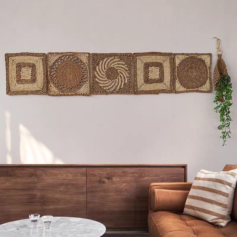 Handwoven Straw Wall Decor Hanging Ornament