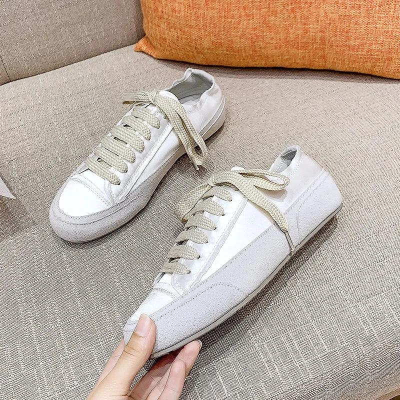 Мода 2025 Новые парусиновые туфли Женские вулканизированные туфли Студенческие однотонные кроссовки Женские балетки Повседневные дышащие для ходьбы Путешествия Теннис