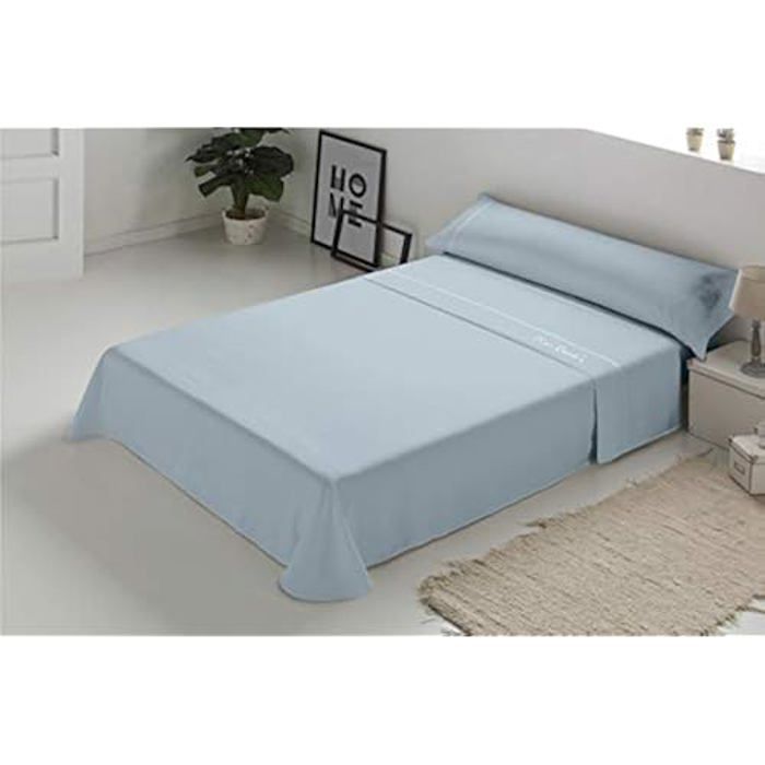 Parure De Lit Pierre Cardin Arcadia 100% Coton Pour Lit 90 Cm - Bleu