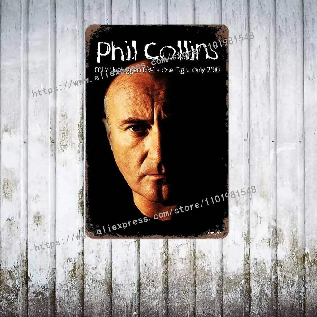 Фил Коллинз Барабанщик металлический Декор Постер Винтажная Жестяная Табличка Металлическая Табличка Декоративная Табличка для Паба Бара Мужской Пещеры Клуба Настенное Украшение