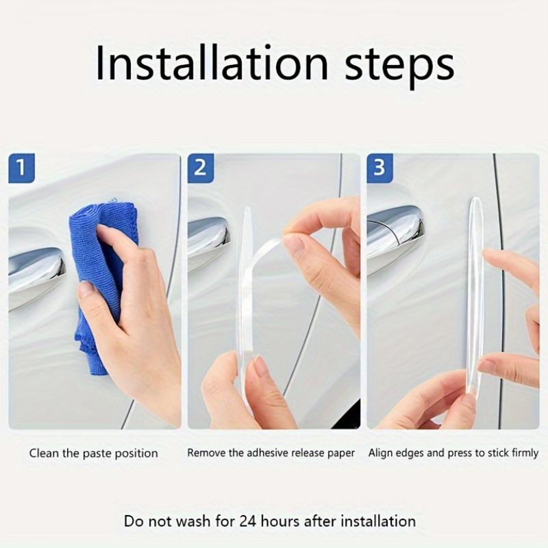 4Pcs Universal Car Door Bumper Edge Protection Strip Stickers Rearview Mirror Protection Car Sticker Strip Anti-collision Strips Interior Mirrors 6