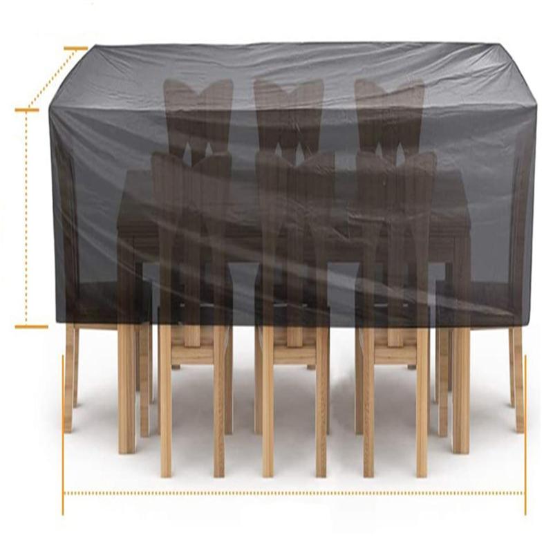 Outdoor Dustproof Protective Covers With Windproof Rope Adjustable Buckle For Furniture Table Chairs
