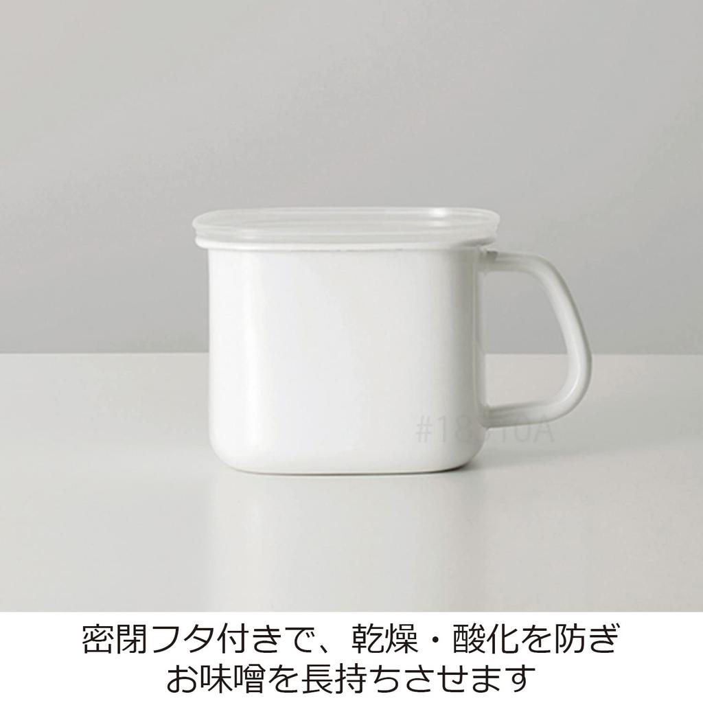 Fuji Enamel Miso Ready To White Pot, Enamel, Square, Use, N-KP,